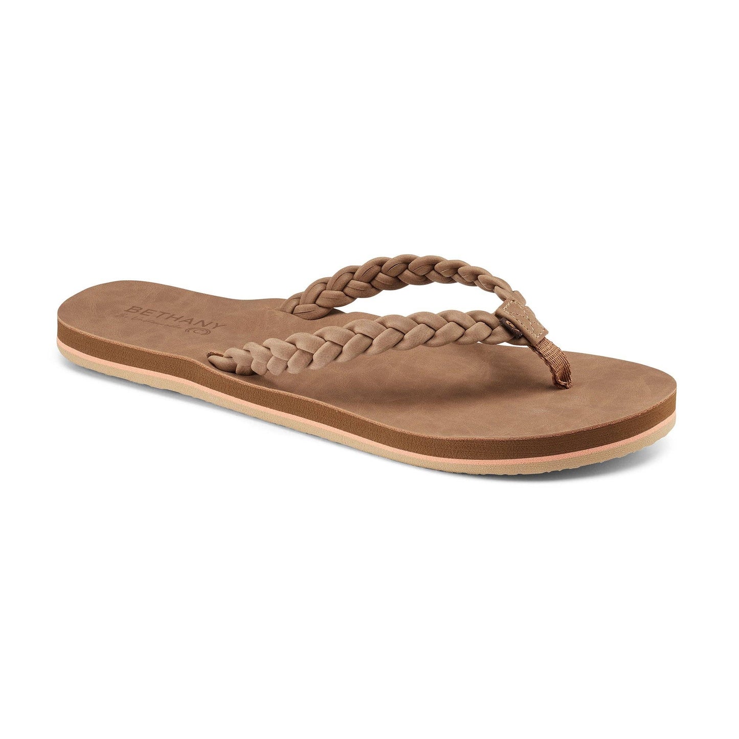 Women's Bethany Braided Pacifica™ Tan Casual Flip Flop Sandal with Arch Support