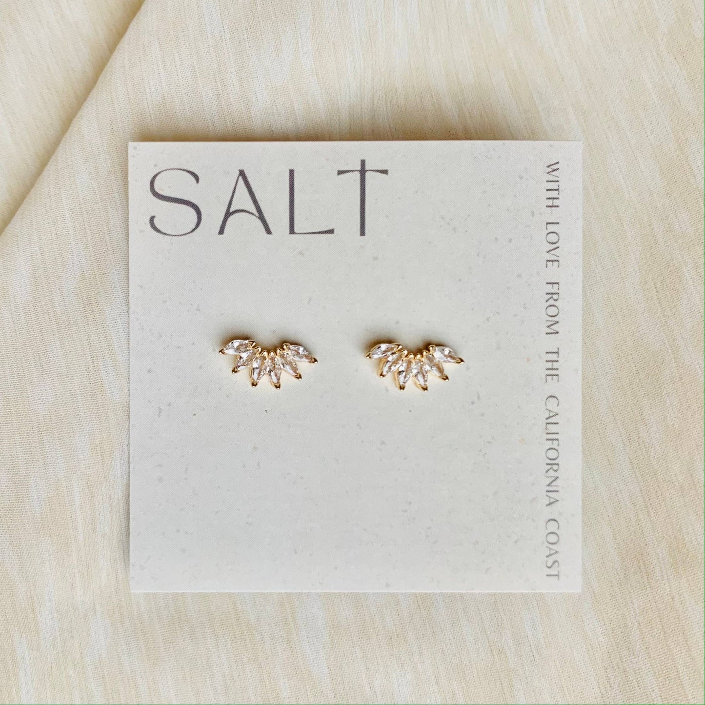 FAN GIRL | crystal stud earrings | marquise diamond studs by Salt