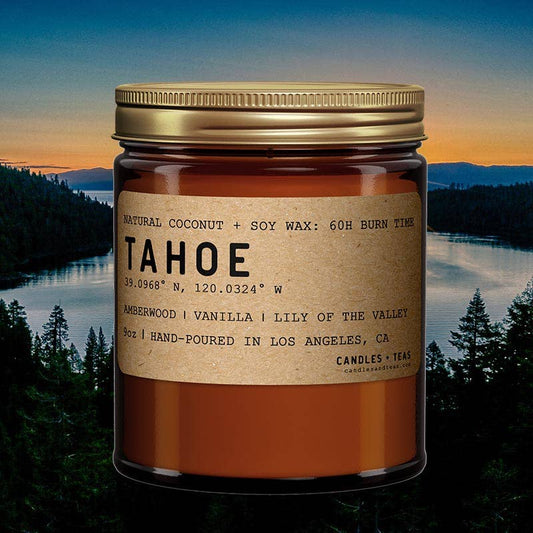 Candlefy: Lake Tahoe Candle (Rustic Amberwood and Warm Vanilla)