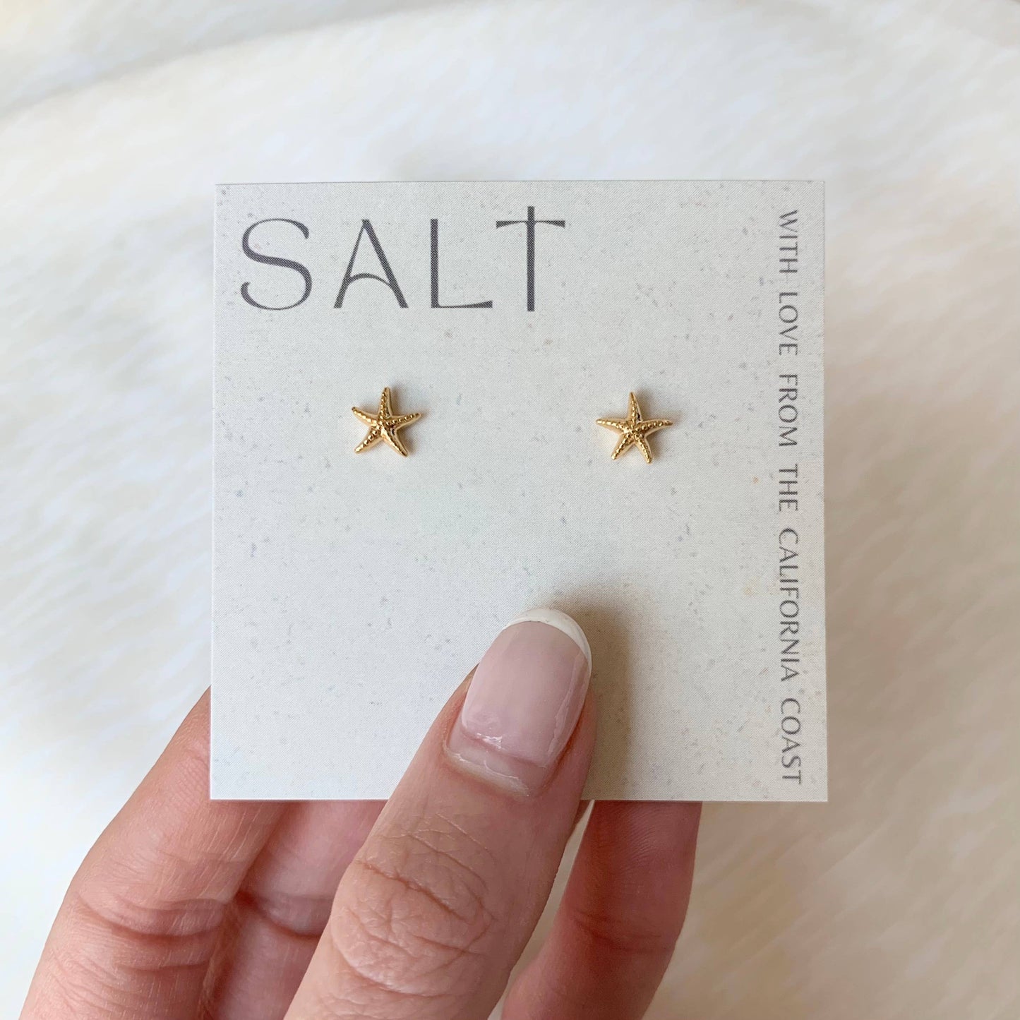 STARFISH STUDS | gold | dainty sea star stud earrings by Salt