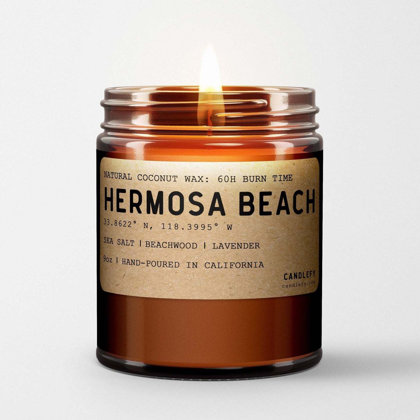 Candlefy: Hermosa Beach Candle (Sea Salt, Beachwood, and Lavender)