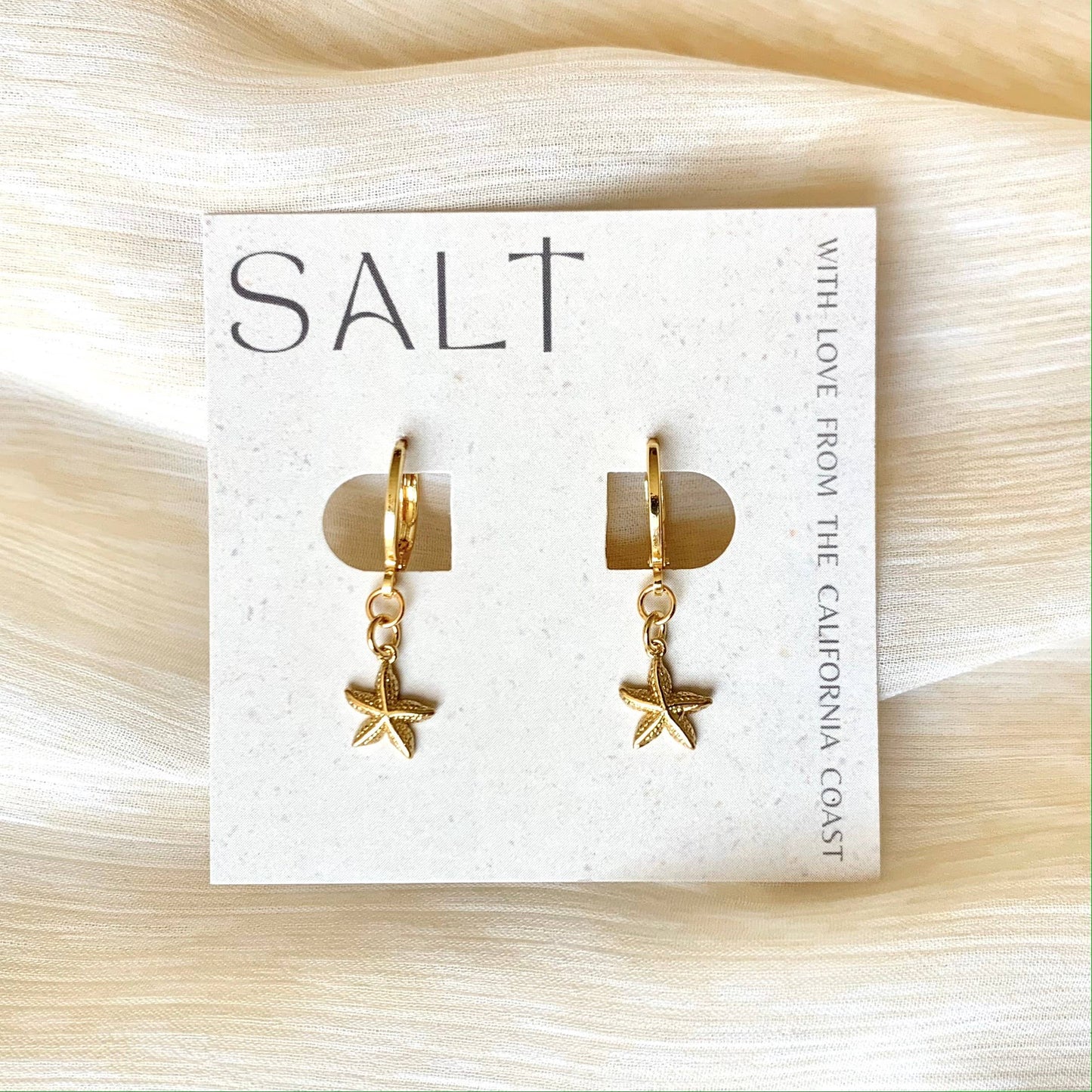 STARFISH HUGGIE HOOP EARRINGS │gold│ coastal jewelry by Salt