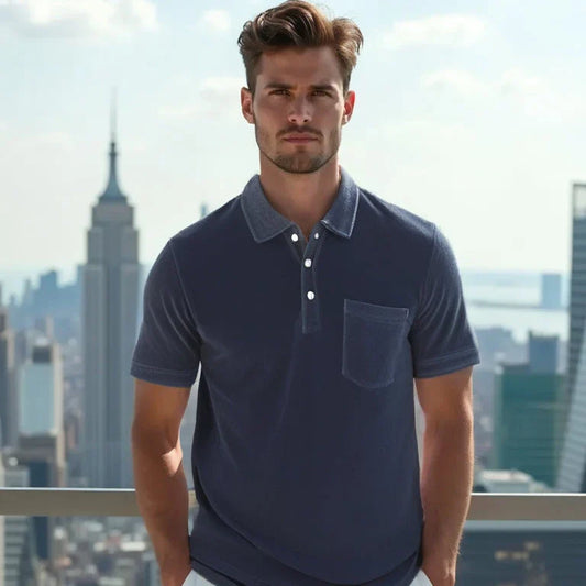 LAIRD: Men's Terry Cloth Polo Shirt