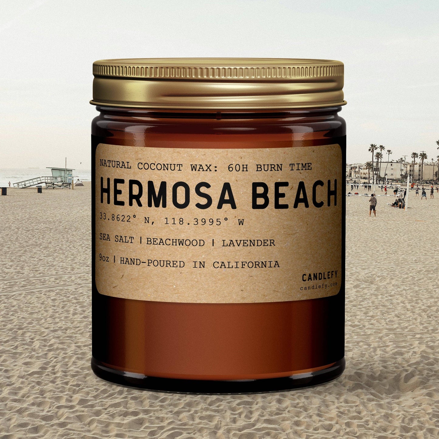 Candlefy: Hermosa Beach Candle (Sea Salt, Beachwood, and Lavender)