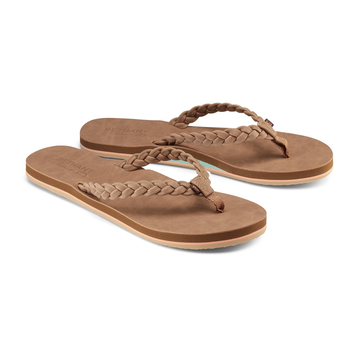 Women's Bethany Braided Pacifica™ Tan Casual Flip Flop Sandal with Arch Support