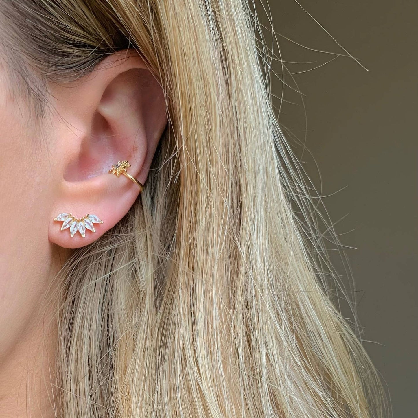 FAN GIRL | crystal stud earrings | marquise diamond studs by Salt