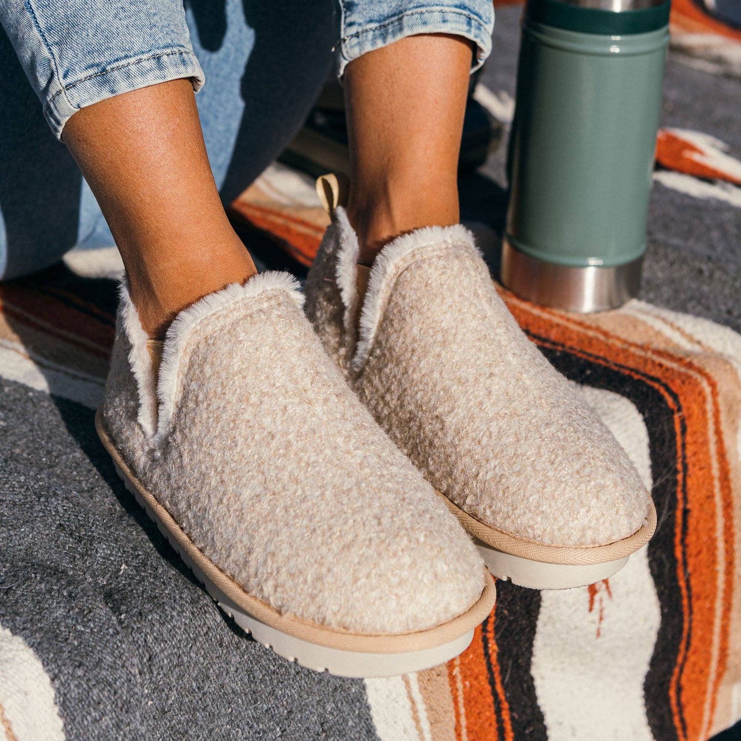 Women's Cabrillo Bootie™ - Cream Warm and Fuzzy Slipper