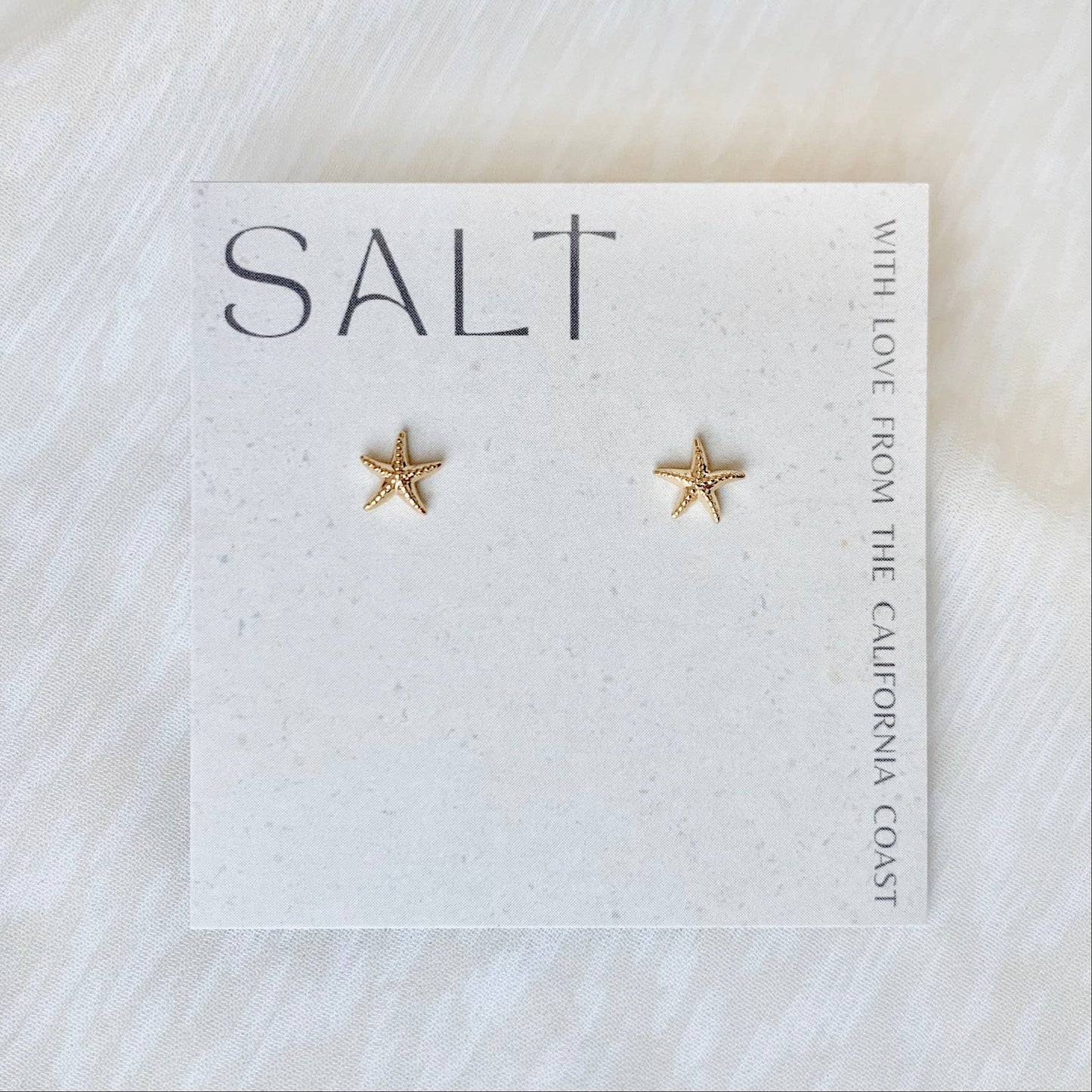 STARFISH STUDS | gold | dainty sea star stud earrings by Salt